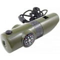Miniatyrbild 1 av 4: Visselpipa, 7-i-1 Multifunktionell Överlevnadsvisselpipa Nödvändighetsverktyg med Termometer Kompass LED-lampa Förstoringsglas Spegel för Camping Vandring Utomhus (Grön)