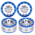 Pikkukuva 2 / 8: 4 kpl universaalia metallista pyörän napa RC-auton lisävarusteita, sopii 1/10 RC-ryömintään 1,9 tuumaa sininen + hopea