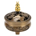 Miniatyrbillede 5 af 8: Metal røgelse brænder galvaniseret zink legering røgelse brænder med røgelse pinde holder til pinde kegle rulle røgelse