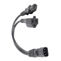 Miniatyrbillede 4 af 8: C14 han til C13 Nema 5-15R hun Y splitter strømledning 1 i 2 ud 10A 250V vandtæt strømforlænger adapterkabel