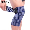 Miniatyrbillede 1 af 5: AOLIKES 1 STK Elastisk Sports Knæstøtte Tape Skruebeskytter Kompression til Ankel Ben Håndled Høj Elastisk Nylon Wrap GråmedHvid 180cm