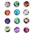 Miniatyrbild 2 av 8: Glittrande nagelkonstglitter, paljetter, nagelpaljetter, iriserande flingor, blandade färger, nagelglitter, 12 lådor/set