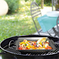 Miniatyrbilde 4 av 5: Grillkurv i stål for grønnsaker - Non-stick grillkurv med 2 oljekoster - Grillkurv for grønnsaker, fisk og kjøtt - Egnet