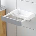 Miniatyrbillede 1 af 5: Grå udtrækkeligt vaskstativ og badeværelseshylde med gratis stansedesign til opbevaring af køkken og badeværelse