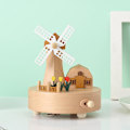 Miniatyrbillede 1 af 5: Elegant Trævindmølle Musikboks