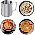 Miniatyrbild 4 av 5: 350ml Mjölkkanna 304 Rostfritt Stål Mjölkkanna Graverad Gradering Inuti för Mjölkskumning, Cappuccino