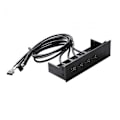 Miniatyrbild 2 av 4: 5.25 tums USB-frontpanelhubb för PC-datorchassi Optisk drivenhet Frontpanel 4 portar USB 2.0