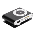 Miniatyrbilde 7 av 8: Bærbar digital musikkmediespiller MiniMP3 BackClip-spiller med øretelefoner og USB-kabel (Noir)