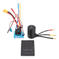 Miniatyrbillede 1 af 8: 3650 Motor Kit 2300KV One Click Indstillinger Vandtæt RC Børsteløs Motor ESC Combo med Programmeringskort til 1/10 1/8 RC Bil
