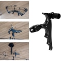 Miniatyrbilde 5 av 8: Metall 4-finger bueutløser Caliper Tommel Trigger Grip Jakt Skyting Tilbehør Svart