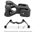 Miniatyrbillede 7 af 8: Aluminiumlegering Bueskydesnor Glide Buestring Rulle Glide Blok Separator Sort