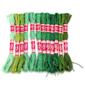 Miniatyrbillede 6 af 8: 12 stk. broderigarn i gradient, lyse farver, polyestertråd til broderielskere, gruppehåndværk (grøn serie)