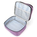 Miniatyrbillede 6 af 8: Bærbar neglelak rejsetaske dobbelt lag neglelak opbevaringspose makeup holder taske lilla