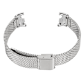 Miniatyrbilde 5 av 8: Justerbar erstatningsklokkerem Pustende foldelås Hurtigutløser klokkerem i rustfritt stål for Mi Band 8 Sølv