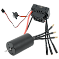 Miniatyrbillede 2 af 8: Surpass 3660 Vandtæt 4-polet Børsteløs Motor + 60A ESC RC Bil Tilbehør (Sort)2600KV+60A ESC