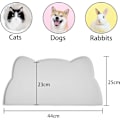 Miniatyrbillede 3 af 5: Katte- og hundeskålmåtte, silikone skridsikker skålmåtte madmåtte skridsikker kæledyrsmåtte vandtæt bakkemåtte fodermåtte til kat og hund (lysegrå)
