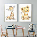 Miniatyrbild 5 av 5: 2025 Nya Babyrum Bilder Deco Poster Barnrum Djungeldjur Set 4 Barnbilder, för Pojkar och Flickor