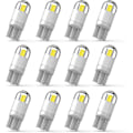 Pikkukuva 1 / 3: 12 kpl 194 LED-autopolttimo 3030 -piirisarja 2SMD T10 194 168 W5W LED-kiilapolttimo 1,5 W 12 V rekisterikilven valo, sisätilan valo, askelvalot, karttavalot, tavaratilan valo, äärivalot (