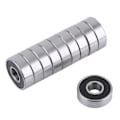 Miniatyrbillede 2 af 8: 10 STK 608-2RS kugleleje Dobbeltsidet sort gummiforseglet dyb rille