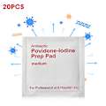 Miniatyrbillede 4 af 8: Bærbare Povidone Jod Non Woven Wipe Vådservietter Engangs Rengøringspude Åndbar (20 stk.)