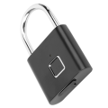 Miniatyrbillede 4 af 8: Smart fingeraftryks hængelås USB genopladelig sikkerheds-LED-lås til rygsæk Bagageskab Sort