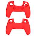 Miniatyrbilde 7 av 8: 2 stk DOBE Antiskid Silikon Spillkonsoll Beskyttelse Gamepad Håndtakgrep for PS5(Rød ) Rouge