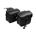 Miniatyrbillede 1 af 5: Til XL883 XL1200 PU Læder Sidetaske Sort