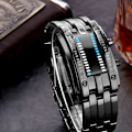 Miniatyrbillede 7 af 8: Binær Matrix Blå LED Digital Watch Mænd Kvinder Cklassisk Moderigtigt Future Technology Binært Ur