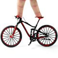 Miniatyrbillede 1 af 3: Mini 1:10 Legering Cykel Skala Model Desktop Simulation Ornament Finger Mountainbikes Legetøj Rød
