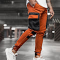 Miniatyrbilde 3 av 5: Smallem Slim Fit Cargobukser Jogging Combat Arbeidsbukser Oransje 2XL