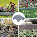 Miniatyrbilde 4 av 5: Hagegjerde Kant Plast Stein Effekt Blomsterbed Gressplen Plante Dekorativ Kantpaneler 5PCS