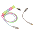 Miniatyrbild 8 av 8: Speltangentbord Kabel Gradient Färg RGB Luminous Anpassad Mekanisk Tangentbord Retractable USB C Spiralfjäder Kabel Typ 2