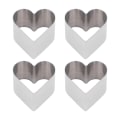 Miniatyrbilde 2 av 8: 4 stk kakeform i rustfritt stål, multifunksjonell DIY-kakeform med lokk for hjerteformede kaker
