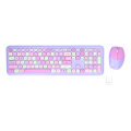 Pikkukuva 1 / 8: Näppäimistö Mouse Combo 2.4G Retro Multi Color Mute Cover Langaton näppäimistö ja hiiri Set Purple