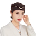 Miniatyrbillede 1 af 5: Elegant broderet flyvelederinde uld beret kaffe