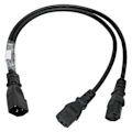 Miniatyrbild 7 av 8: Enkel C14 till Dual 5 15R C13 sladd Kort Power UPS Server Y Splitter Adapter Kabel för PC Monitor Printer