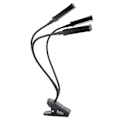 Miniatyrbilde 3 av 8: LED plantevekstlys 360° justerbar vekstlampe 3 hodet tidsinnstilt plantelys for innendørs sukkulent 100‑240V svart EU-plugg