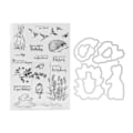 Pikkukuva 1 / 8: Läpinäkyvä leimasinsarja Ainutlaatuinen muotoilu Läpinäkyvä leima Embossing Leikkuuteräsarja DIY Scrapbook-käsitöihin