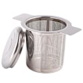Miniatyrbilde 2 av 8: Tea Mesh Sil Rustfritt stål Te Infuser Sil Ikke giftig Slitesterk med lokk Tefilter