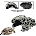 Miniatyrbillede 3 af 5: Reptiland Reptil Shelter Resin Hule Sten Hule Shelter Skjulested Skildpaddehus til Reptil Skildpadde Frø Zoo Akvarium Dekoration Ornament