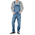 Miniatyrbillede 1 af 4: Løse Denim Bib Overalls med Seler - Mænds Mørkeblå 3XL