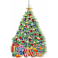 Miniatyrbild 1 av 5: DIY Konstgjord Julgran med LED-lampor, Julgransprydnader Diamantmålning, Juldekorationslampor, Jultomte, Älg, Jul St