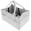 Miniatyrbillede 7 af 7: Babyble-arrangør Filt-rejseopbevaringspose Bærbar stor holdertaske til Spar-tøj Babynødvendigheder Kosmetik