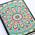 Miniatyrbillede 7 af 8: 5D diamantmaleri notesbog skitsebog 50 sider DIY specialformet mandala blomstermønster diamantdagbog