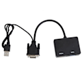 Miniatyrbilde 6 av 8: VGA til VGA High Definition Multimedia Interface Splitter Konverter Støtte Dual Display Adapter Svart