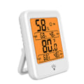 Miniatyrbild 3 av 8: Termometer Hygrometer Inomhus Digital Temperatur Fuktighet Monitor Mätare med Bakgrundsbelysning för Växthus Vit