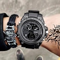 Miniatyrbild 5 av 5: LED Electronic Sports Watch Vattentät Lätt Dual Display Luminous Smartwatch för pojkar Svart