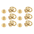 Miniatyrbillede 6 af 8: 12 sæt D-ringstudsskrue Guld Messing Metalbelægning D-ringnitter til gør-det-selv læder pungrem Sko Dekoration S