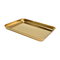 Miniatyrbilde 7 av 8: Rustfritt stål rektangulært brett flat bunn plate restaurant hjem Golden flat bunn brett