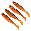 Miniatyrbillede 2 af 8: 4 stk. AR48 75mm/3.2g T-hale blødt agn dobbelt farver kunstige fiske lokkemad Wobbler TacklePard Orange